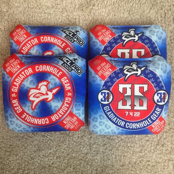 Gladiator Cornhole Gear 2025 King Cheetah Pro Bags & Sidekick carrying case - Picture 1 of 4